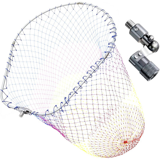 SANLIKE Landing Net Ash Joint Aluminum Large Ash Net Folding Nylon Net Ultra Light Oval Frame S/L Size 40/65cm Ash Frame Net Joint 3 Colors
