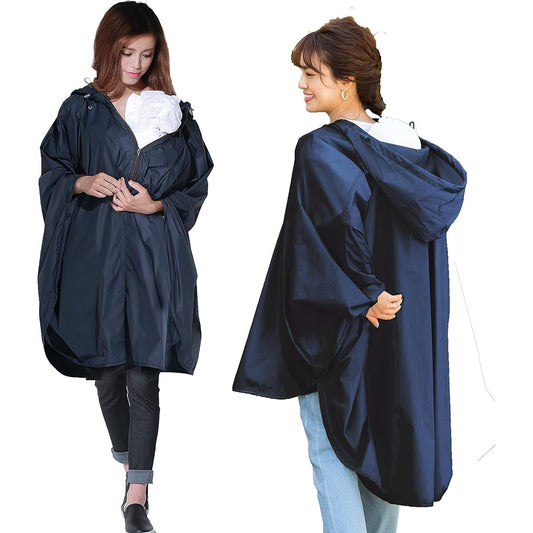 Sweet Mommy Raincoat that can be carried on your back, can be used as a baby carrier, unisex, rain poncho, mommy raincoat, sleeve length can be rolled up, pouch included