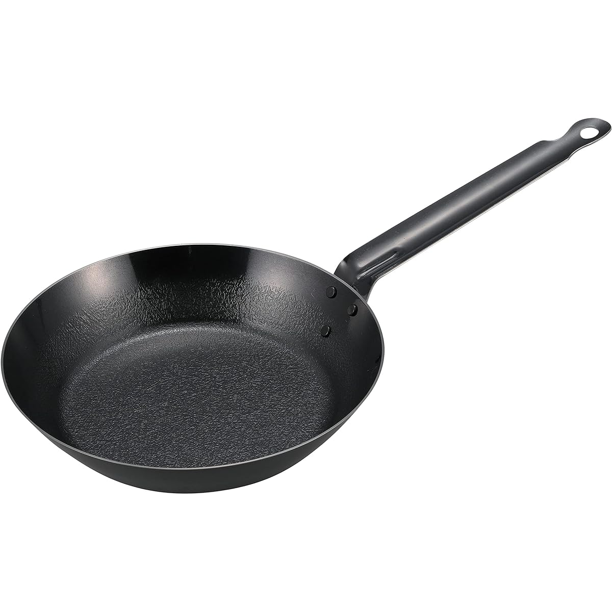 CAPTAIN STAG Iron Skillet Frying Pan 22cm Long Handle Made in Japan Fiberline UG-1575 Black