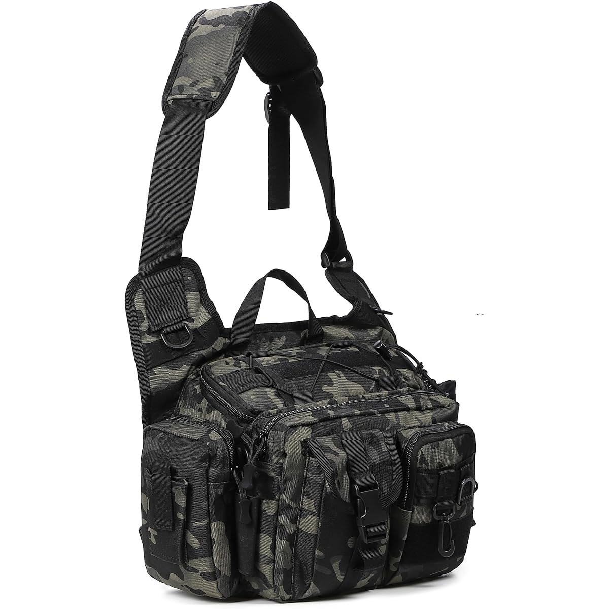 Fishing Bag Fishing Bag Shoulder Bag 2WAY Shoulder Handheld Multifunctional Pocket Black Camouflage Waterproof Tackle Storage Pliers Grip Rod Bait Container Waist