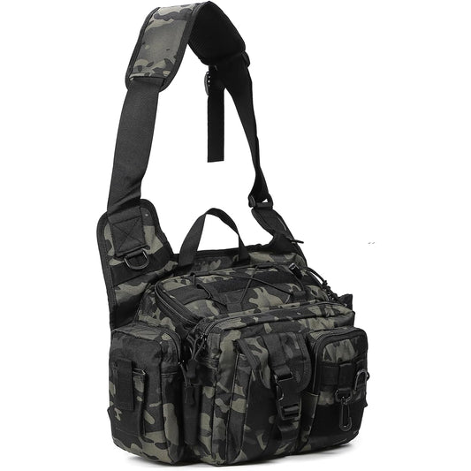 Fishing Bag Fishing Bag Shoulder Bag 2WAY Shoulder Handheld Multifunctional Pocket Black Camouflage Waterproof Tackle Storage Pliers Grip Rod Bait Container Waist