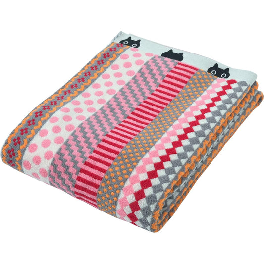 nishikawa [Nishikawa] Atsuko Matano Towel Blanket, Single, Washable, 100% Cotton, Made of Sweet Twisted Thread, Popcorn Package, MT3606, Made in Japan, Pink, FR03120023