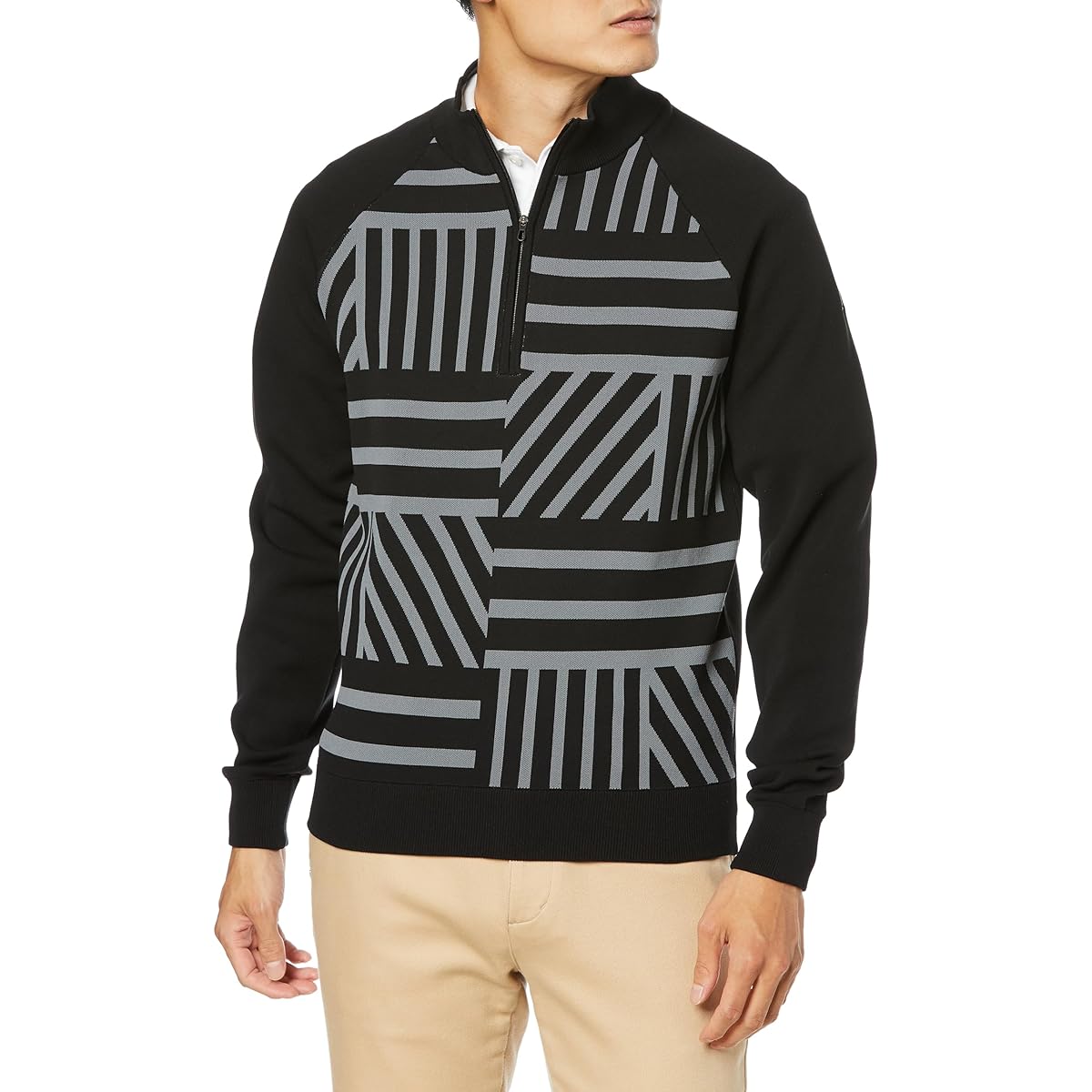 [SRIXON] Half Zip Sweater [Co-developed with Matsuyama Pro] Water repellent, light rain compatible, heat storage, lightweight, patterned, golf, RGMWJL02 Men's