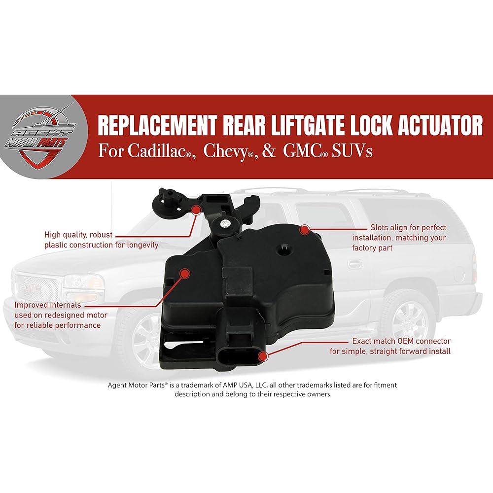 Real Lift Gate Hatchdor Lock Actuator -Chevoloraho -Chevolin, GMC Ucon, Denali, Cadillac Es Callade 2000-2006-15250765, 15808595, 746015, 25001736 replacement -tail gate lock actuator