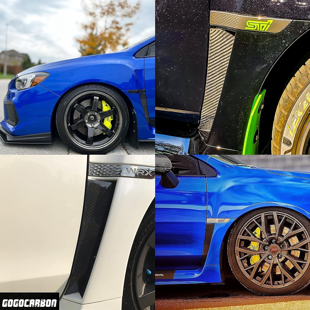 Carbon Fiber Fender Insert Vent Overlay Trim Cover WRX STI VAB/WRX S4 VAG 2015-2020 Sedan Real Dry Carbon Carbon Lightweight Strong UV Clear Coating 3K Twill Exterior