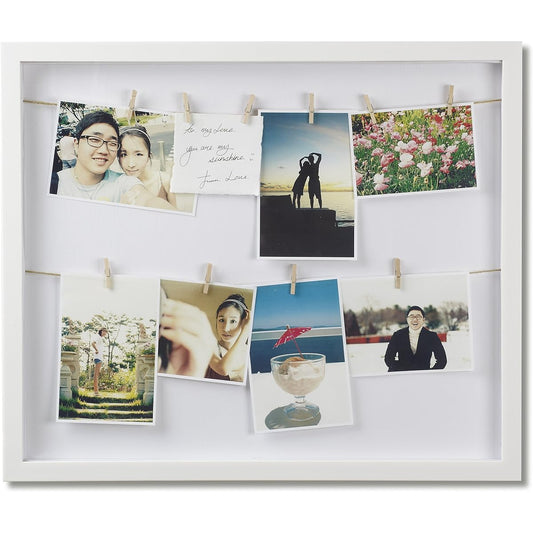 umbra CLOTHESLINE SHADOW Photo Frame Wall Hanging White Photo Photo