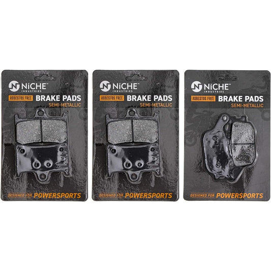 NICHE Brake Pad Set Yamaha YZF R6S FZ07 FZ09 FZ1 MT-10 5SL-25805-00 5VX-25806-00 Front Rear Semi-Metallic