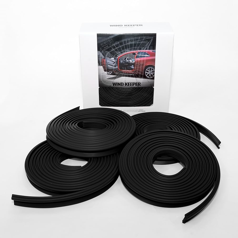 Reinforced weather strip Noise reduction/Temperature maintenance/Dress up Deadening for a comfortable car interior Wind keeper/Wind noise prevention [18M] Black 1907100991