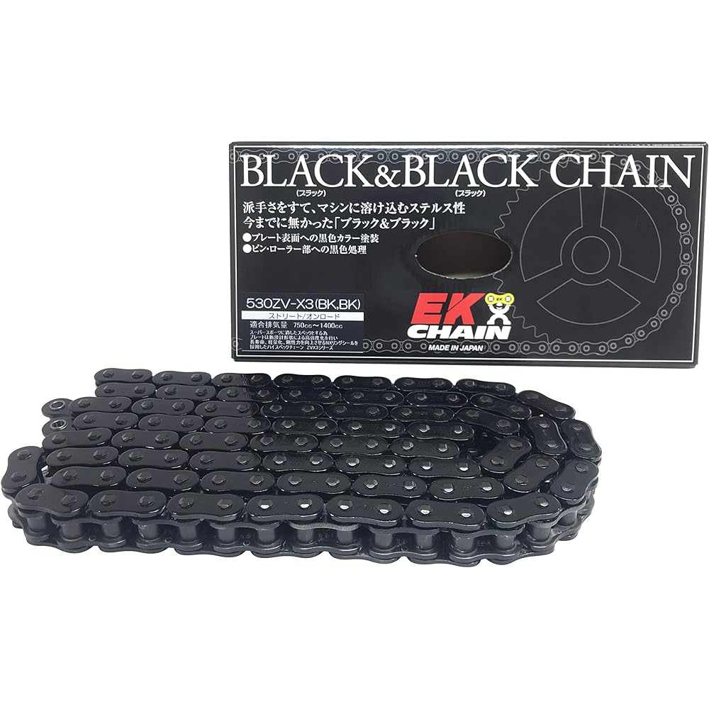 EK NX Ring Seal Chain 530ZV-X3 Black & Black 112L [Caulking Joint] -