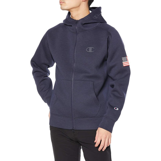 [Champion] Hoodie, Breathable, Stretch, One Point Logo, Zip Hoodie, Golf, Men's C3-TG102