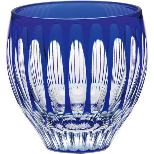 Toyo Sasaki Glass Sake Glass Blue 140ml Cup Yachiyo Kiriko Water Ball LS19762SULM-C744