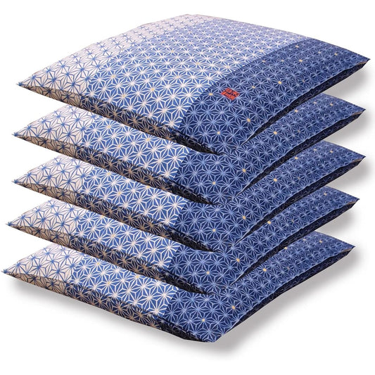 Zabuton Cover 59 63 Eight Edges 59 x 63cm Set of 5 Made in Japan 100% Cotton Linen Leaf Pattern 26663BL