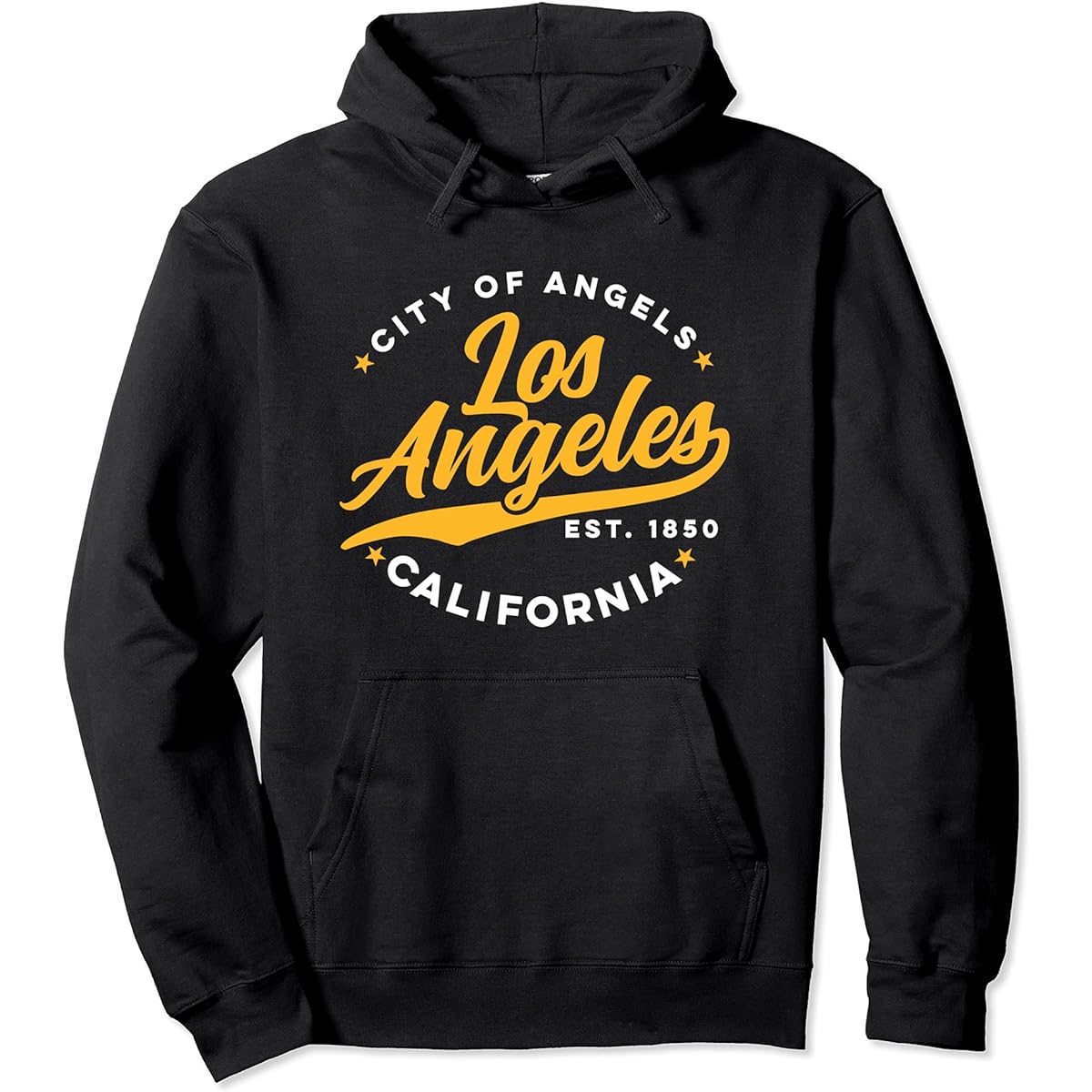 Vintage Los Angeles Angels City California Yellow Text Hoodie