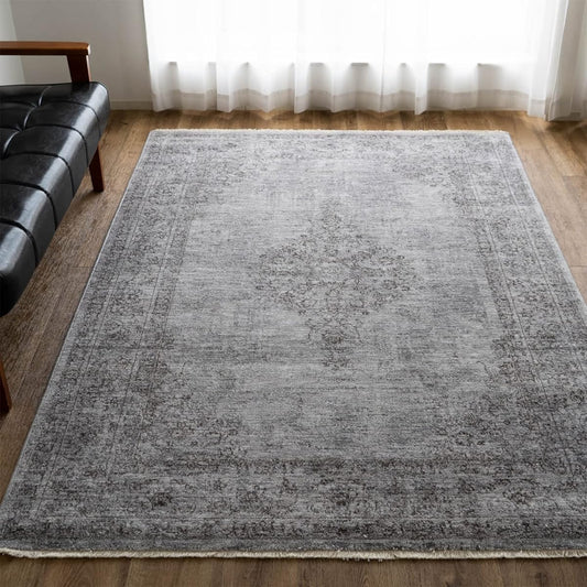 Sayan Sayan Vintage Style Classic Pattern Charm Rug 3 Tatami 200 x 250 Dark Gray