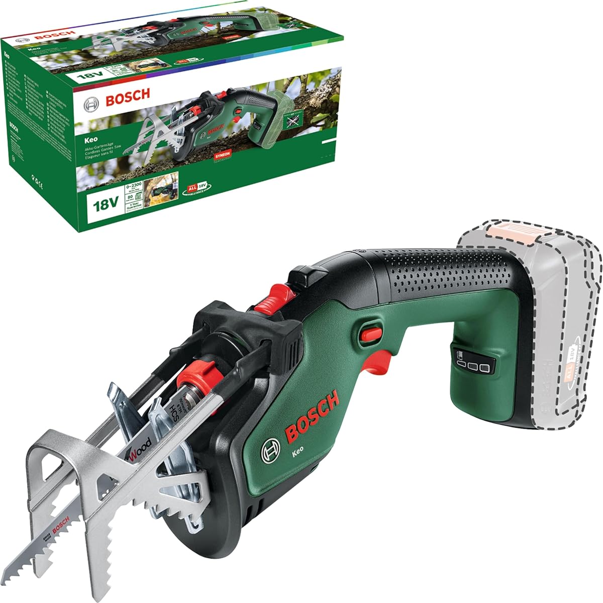 Bosch DIY 18V cordless saw (body only, battery and charger sold separately) KEO118H Green