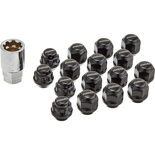 [RAYS] 19HEX lock & nut set short type for 4 holes M12 x 1.25 BK (black) 22mm 74082000005BK