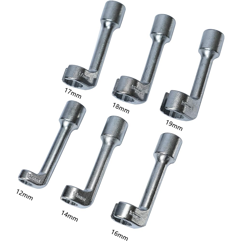 DPTOOL 12PT 1/2 inch DR L type diesel injector line socket set 12 14 16 17 17mm (6 pieces)