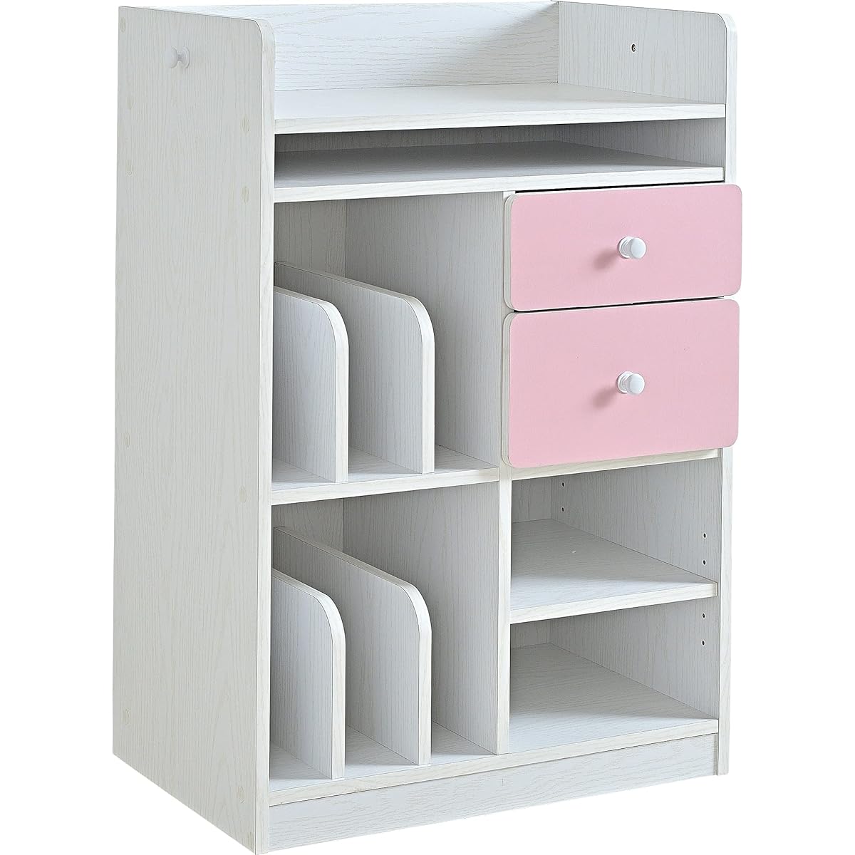 Smart Eye Bookshelf Storage Bookshelf [For Children] Drawer with Casters School Bag Storage LOG Wood White/Pink