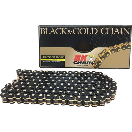 EK QX Ring Seal Chain 525SR-X2 Black & Gold 120L [Caulking Joint]