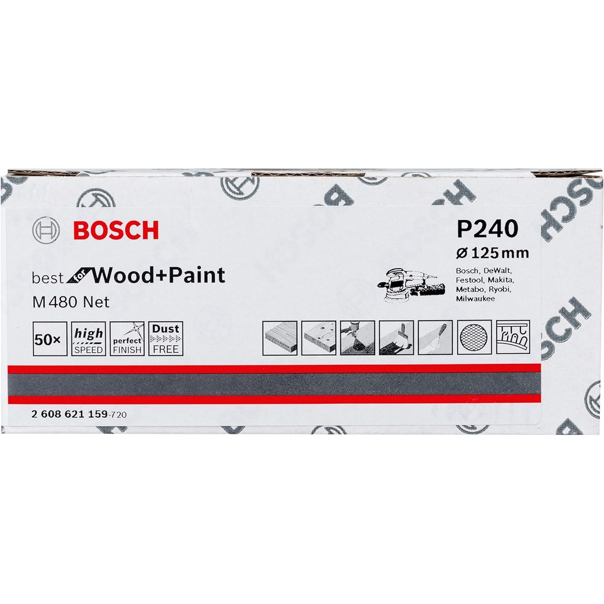 BOSCH Net Sanding Disc 125mmφ #240 (50 pieces) 2608621159