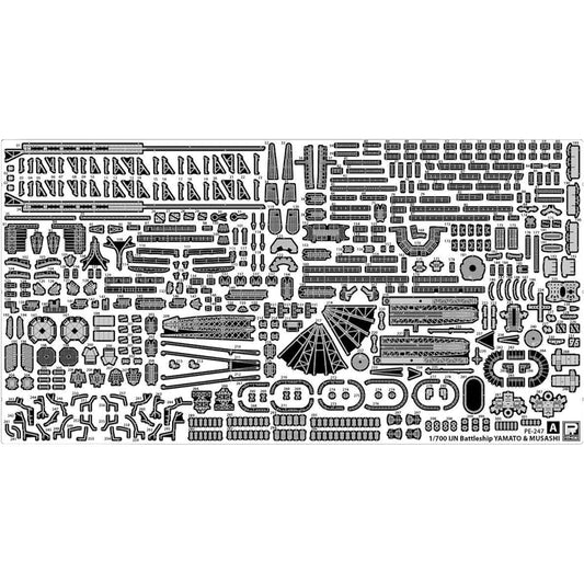 Pit Road 1/700 GB Series Japanese Navy Battleship Yamato Commissioned Genuine Grade Up Parts Set Plastic Model Parts GB7017