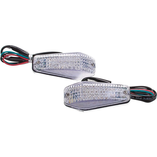 Bike Parts Center LED Turn Signal Universal Left and Right Set Clear Sticker Type 313804