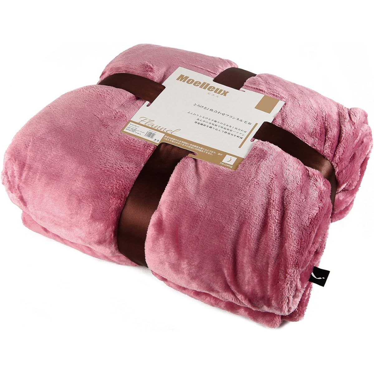 Moelleux [Melting 2-Piece Flannel Blanket] Double Size Rose Pink IL83020-127