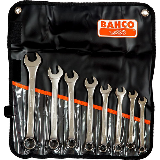 BAHCO Combination Spanner One Eye Single Mouth Spanner Inch Set of 8 111Z/8T