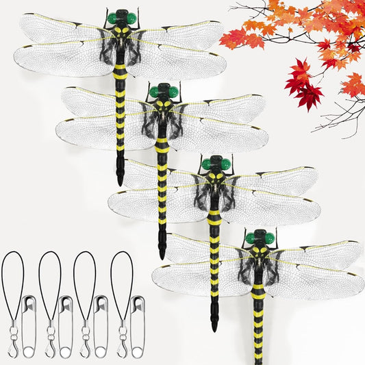 Inesore Insect Repellent Dragonfly Realistic Insect Repellent Carnivorous Dragonfly Durable PVC Material Comes with Strap with Safety Pin Suitable for Fishing, Interior Decoration, Balcony, Screen Door, Indoor, Climbing, Stream Fishing, Camping, Outdoors
