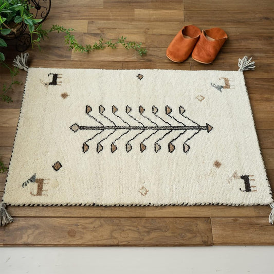 Sayang Sayan Hand Woven Doormat Tree Undyed Gabbeh Gabbeh HG925 45x75 Wool