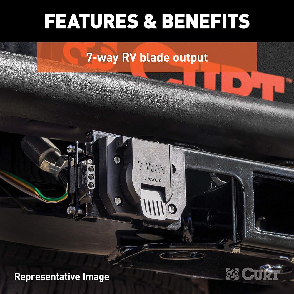 CURT 55242 Vehicle side Custom RV blade 7 Pin Treller Wiring Harness Ford F-150 Heritage F-250