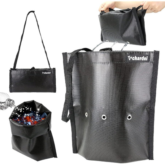 chardel Fire Extinguishing Bag (Time-saving Water Extinguishing Type) Ash Steam Charcoal Processing Bag Charcoal Holder Fireproof Waterproof Compact Design Easy Draining Fire Extinguishing Camping Barbecue Bonfire