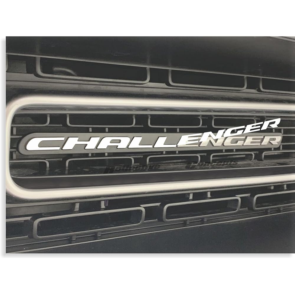 Challenger Grill Emblem Overlay Decal-Challenger 2015-2017 Challenger White Challenger15-G: GWH