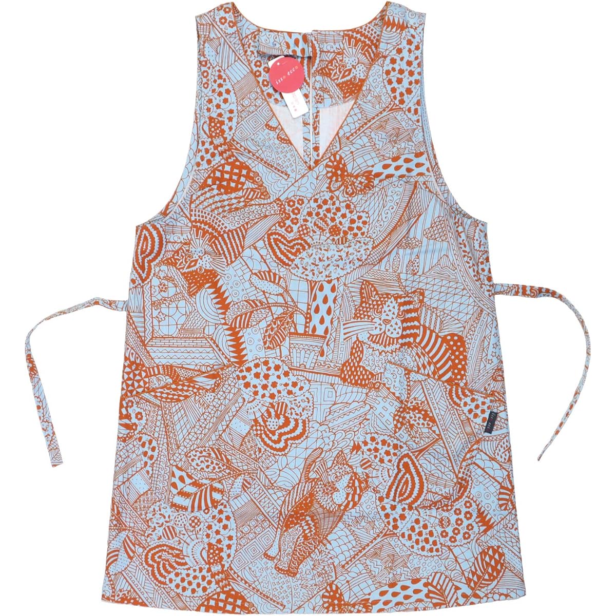 [isso ecco] Isso Ecco Apron One Piece Nekozen Free Size Made in Japan Blue