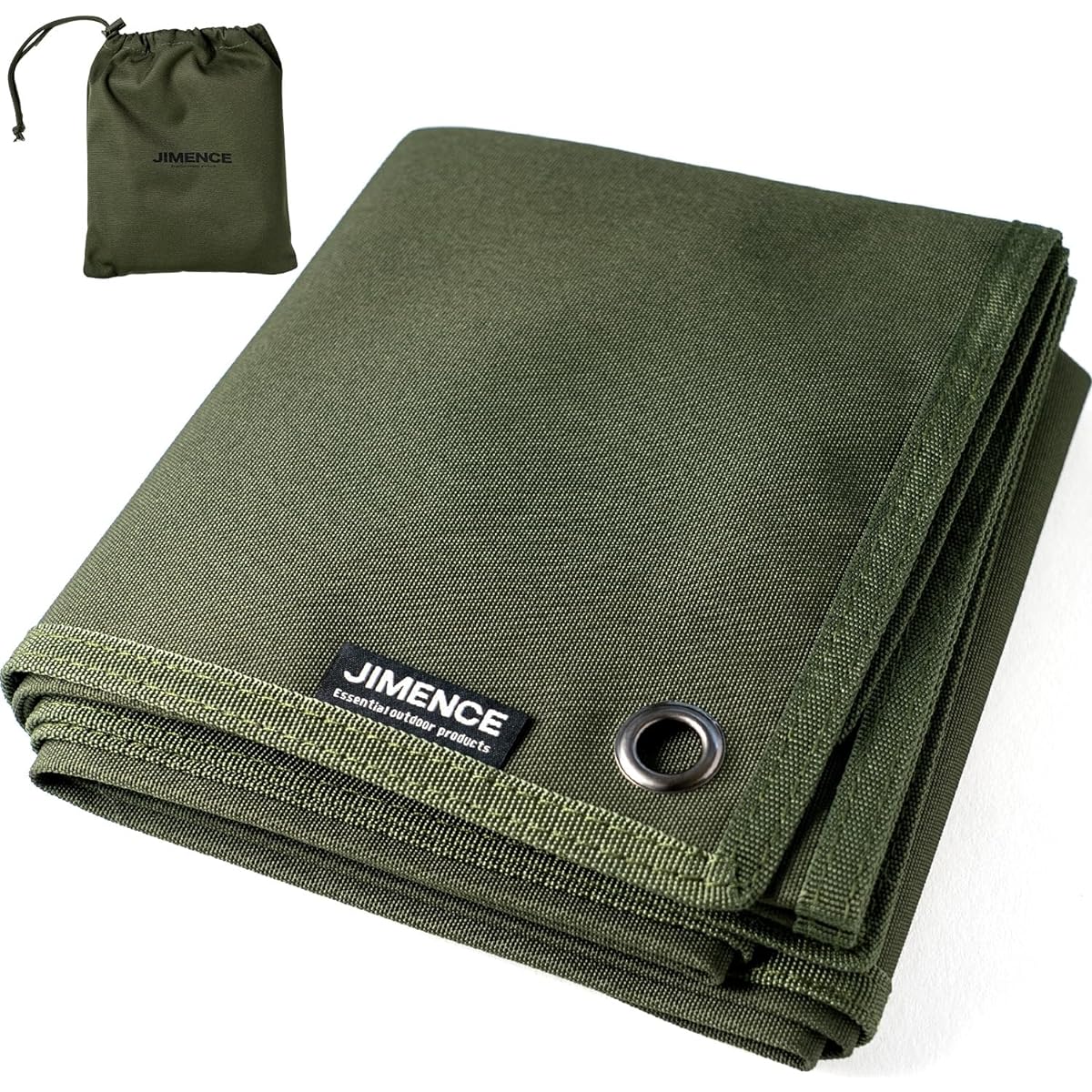 JIMENCE Leisure sheet for 1 or 2 people, thick, compact, 70 x 140 cm, waterproof, water repellent on both sides, storage bag included (olive)