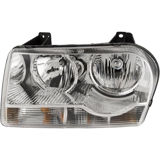 HEADLIGHTSDEPOT Chrome Housing Halogen Headlight Chrysler 300 2005-2010 With left driver side headlamp