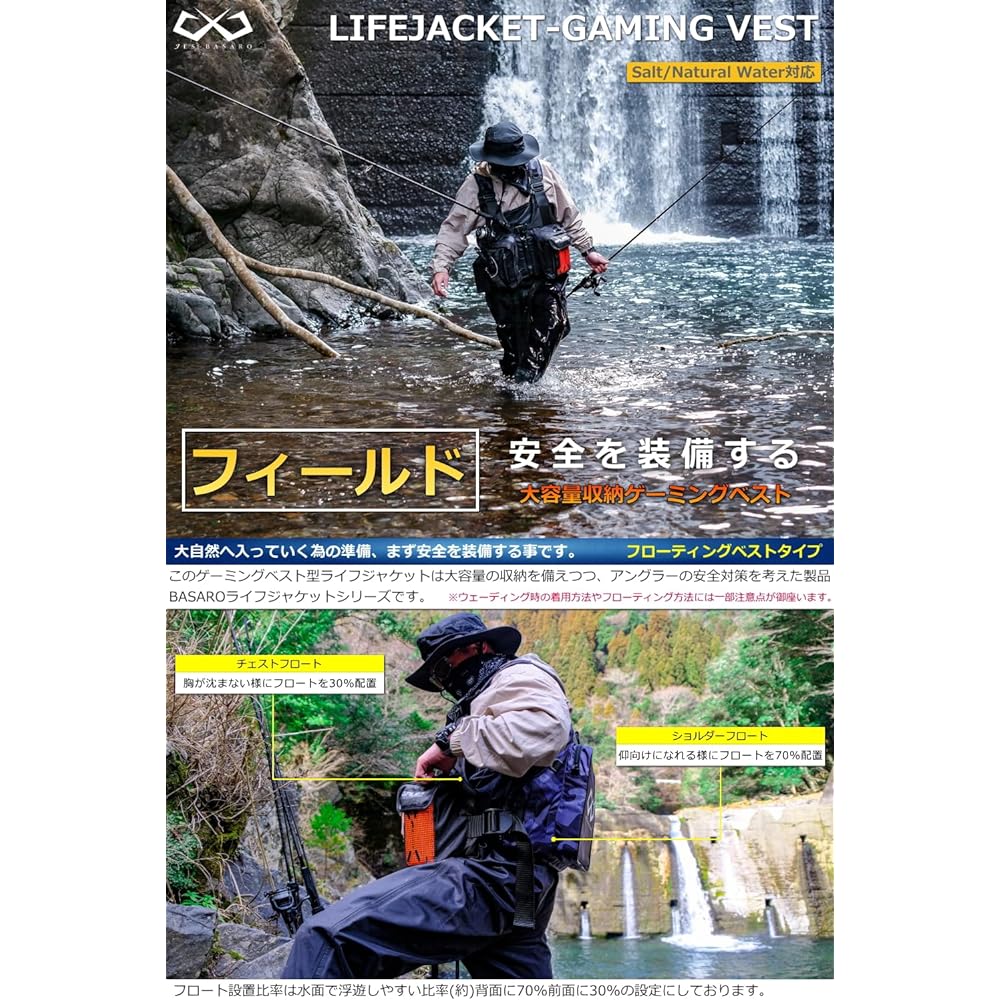 GALEA Produce by BASARO Life Jacket Life Jacket Gaming Vest Floating Vest Life Vest Fishing Vest Adult Men's/Women's Dehydration Specification B-Life-Jac-Gm-200