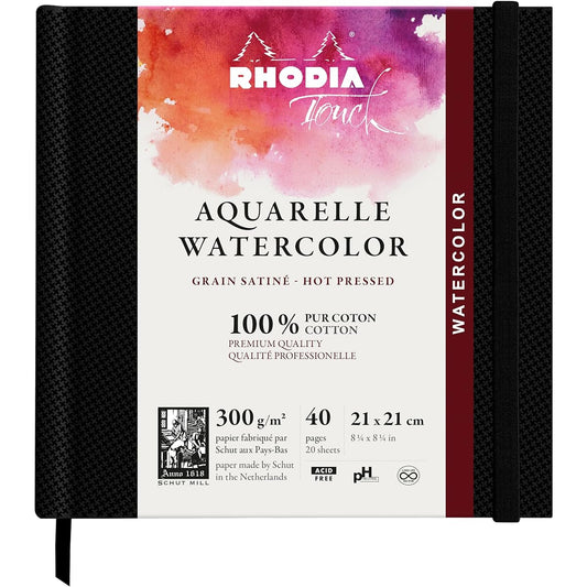 RHODIA Touch Sketchbook Drawing Paper Water Color Book 21x21cm (Fine Plain Paper Weight 300g 20 Sheets) RHODIA Touch cf116161