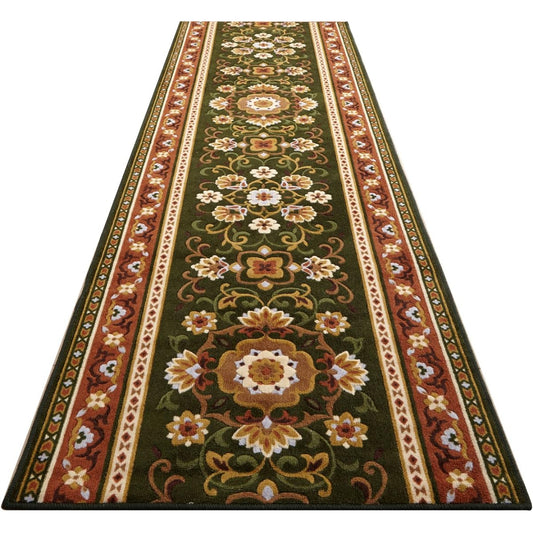 TMK Antibacterial and deodorizing Arabesque pattern hallway flooring Green 80 x 540 cm 3083161