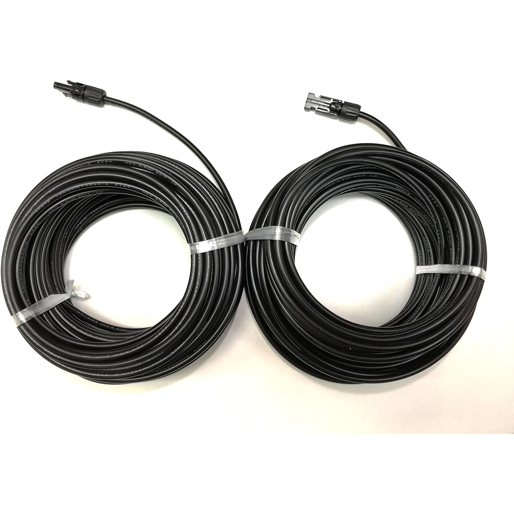 Solar cable 30m MC4 connector (genuine) with one end H-CV 3.5sq black 600V (+)(-) set