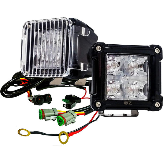 OZ-USA DRL POD 3 inch rear 20W LED LED Light White Spot Beam + Red DRL Wiring Harness Dual Switch River Backup Cube Opload Autvy ATV SUV Track Ship Heavy Inspot 12V 24V
