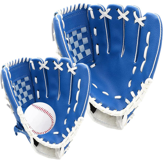 Kritlife Parent-Child Glove Set, Baseball Gloves, Softball, Includes Catch Ball, For Children, Adults, Juniors, Built-in Shock Absorption Pad, Glove Set, Baseball Ball Set, For Right-handed Throwing, For Practice, Leisure, Family Sports, Baseball, For Be