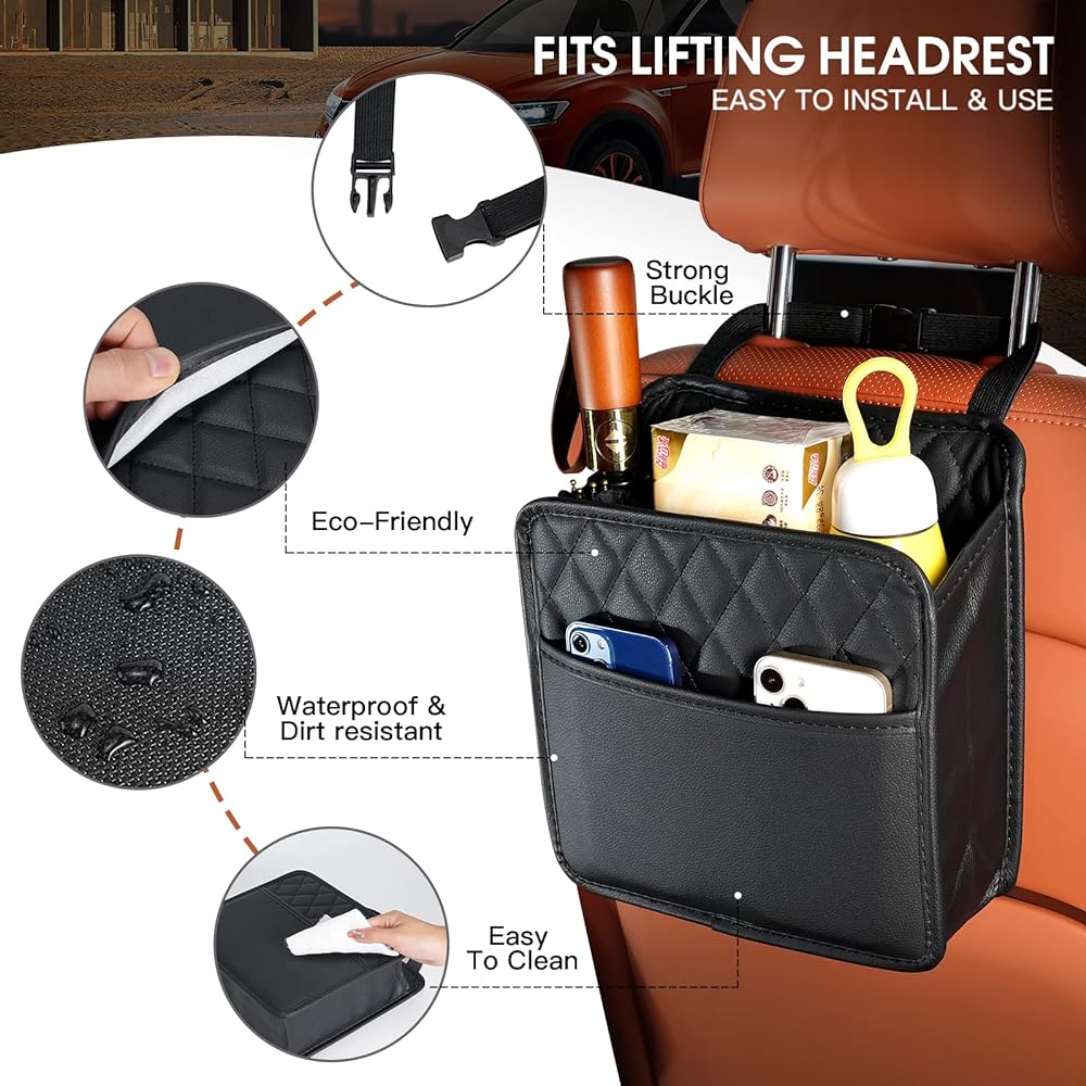 FRGKBTM Car Seat Back Hanging Bag Card Contact Holder Multi Pocket Bottle Bag Storage Box Organizer Travel Pouch Pocket Kids