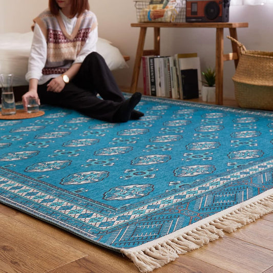 Hagiwara Turkmen style print rug TA approx. 130 x 190cm 240623235 Turquoise