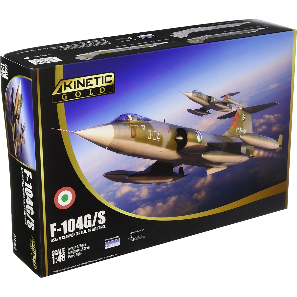Kinetic 1/48 Italian Air Force F-104G/S ASA/M Starfighter Plastic Model KNE48093