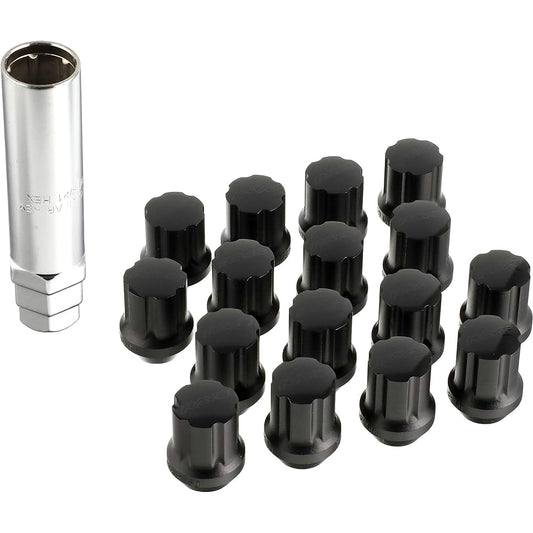 [RAYS] Duralumin Nut Set Gear Type (Short) M12X1.5 BK (Black) Set of 16 74012000001BK