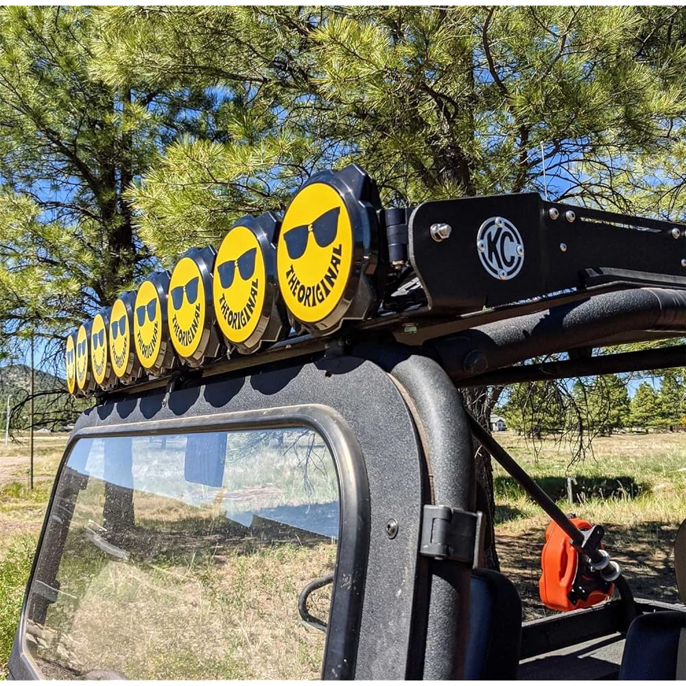 KC HILITES "6" Pro6 Gravity Light Cover -50th Anniversary Smiley Face -Yellow/Black KC Logo (5114)