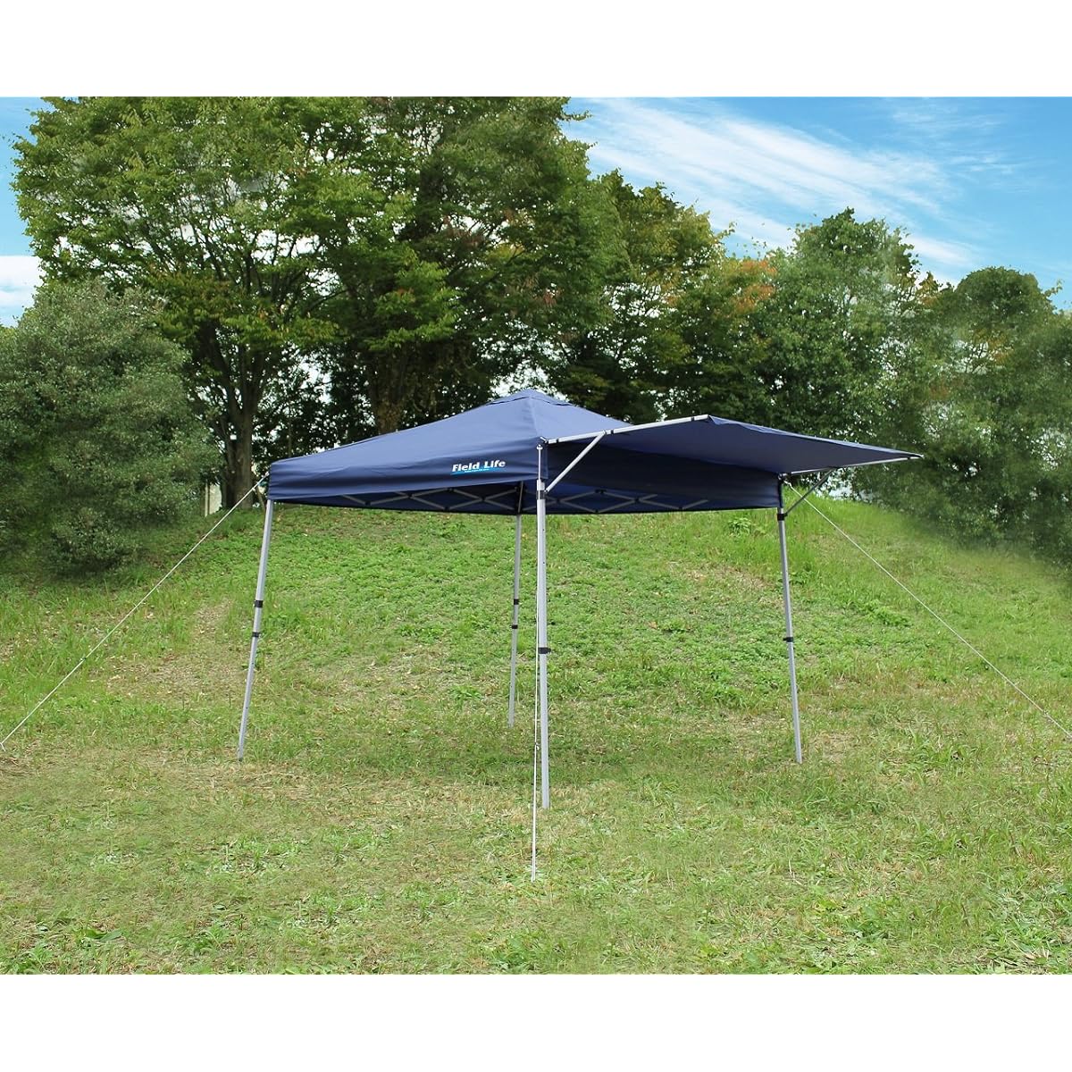 Fujimi Sangyo Field to Summit One Touch Twin Tent 250 ALS-K250W Navy 3 height adjustment Carry bag with top Peg Rope Hammer included Approximately W250 x D250 x H265cm