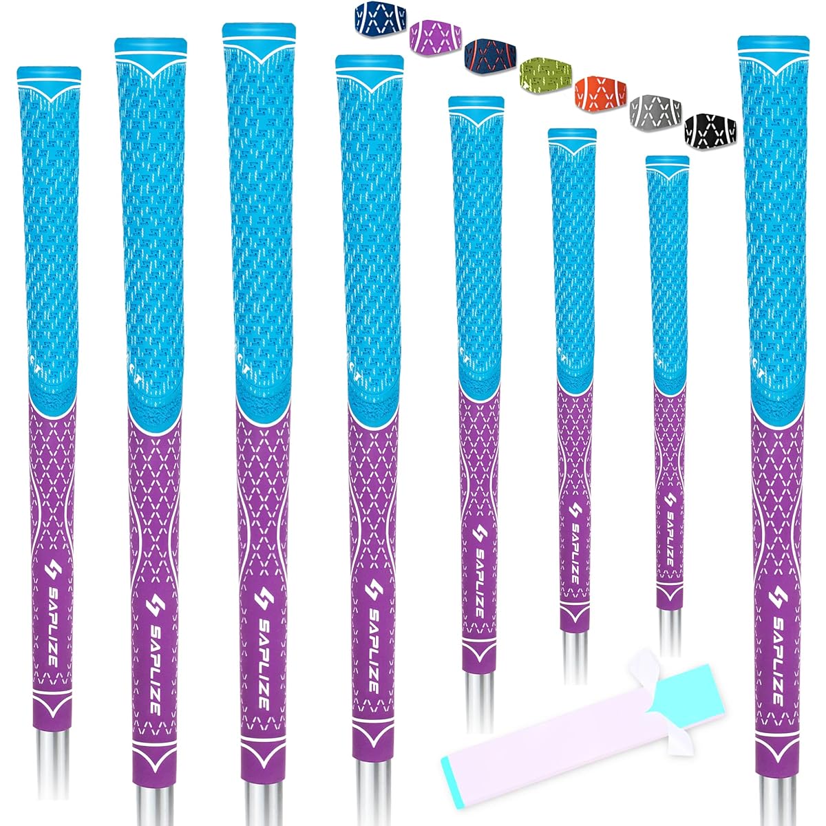 [Set of 8] SAPLIZE Impact Series Golf Grip Impact Series Half Cord Rubber for Ironwood Clubs Anti-Slip Anti-Abrasion Comes with 10 Pieces of Tape