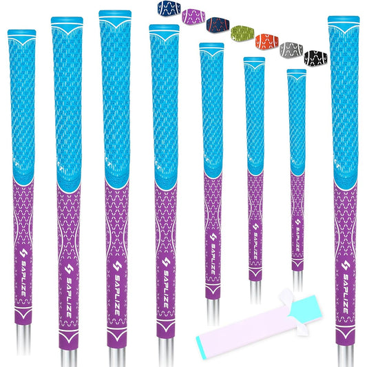 [Set of 8] SAPLIZE Impact Series Golf Grip Impact Series Half Cord Rubber for Ironwood Clubs Anti-Slip Anti-Abrasion Comes with 10 Pieces of Tape
